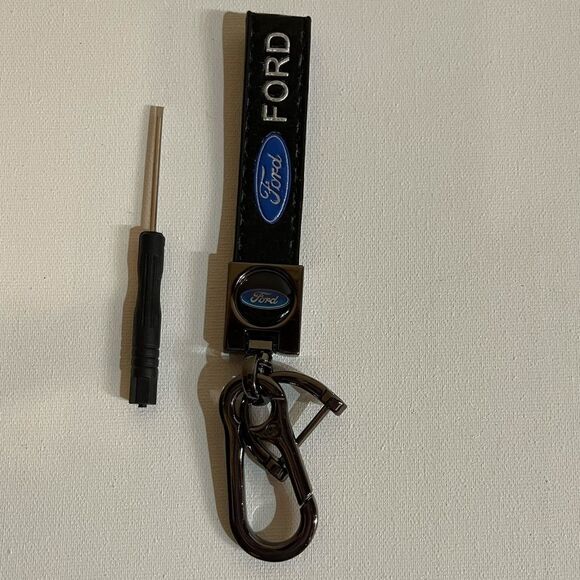 Ford fob Keychain & valve Stem caps both black NWT - Picture 3 of 6